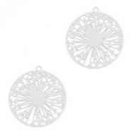 Metal Bohemian pendant Wish flower Silver